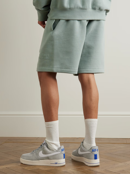 Logo-Appliquéd Wide-Leg Cotton-Blend Jersey Drawstring Shorts