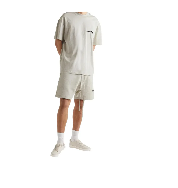 ESSENTIALS SHORTS 'LIGHT HEATHER OATMEAL'